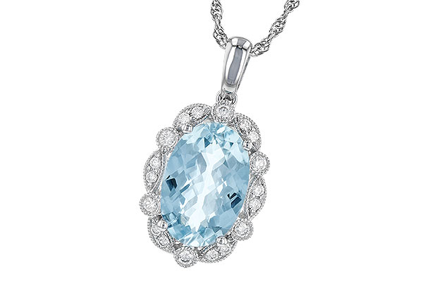 C199-60848: NECKLACE 2.40 AQUA 2.57 TGW (12x8MM AQ)