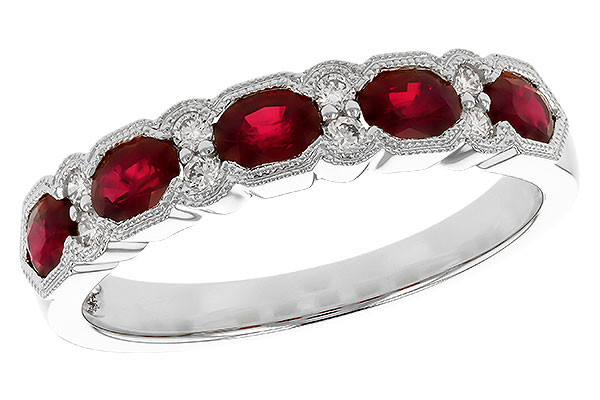 C283-24494: LDS WED RG .88 TW RUBY 1.00 TGW (4x3MM RUBY)