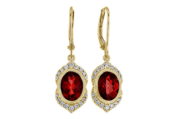 C284-09930: EARRING 3.06 GARNET 3.25 TGW