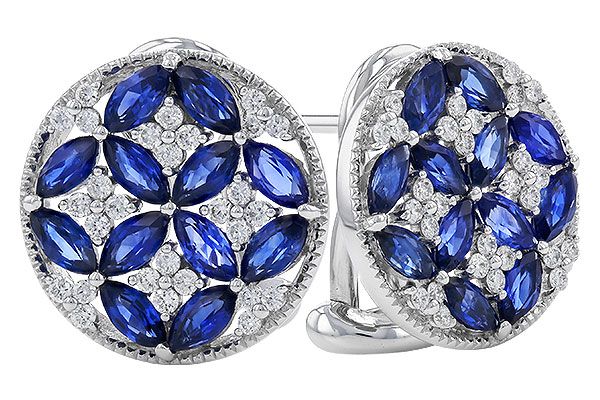C284-10903: EARRINGS 2.07 TW SAPPHIRE 2.37 TGW