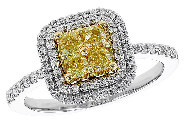 C284-13576: LDS RG .52 FANCY YELLOW DIAMONDS .85 TW