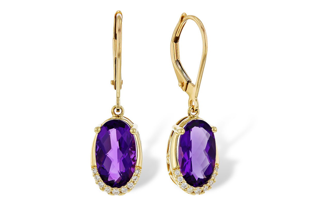 C284-17267: EARRINGS 2.70 TW AMETHYST 2.78 TGW (10x6MM OV)