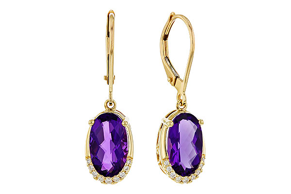 C284-17267: EARRINGS 2.70 TW AMETHYST 2.78 TGW (10x6MM OV)