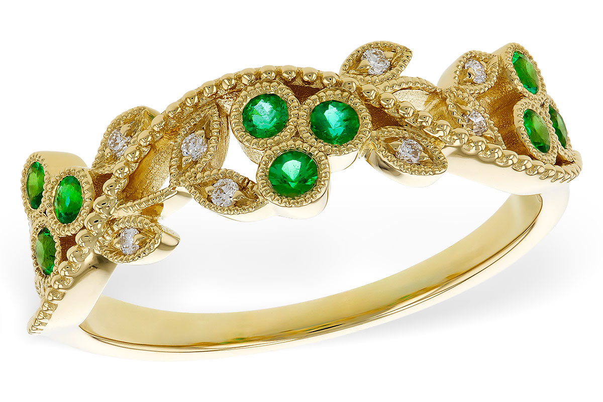 C284-18094: LDS WED RG .17 EMERALD TW .23 TGW