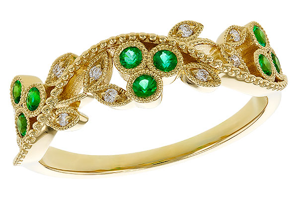 C284-18094: LDS WED RG .17 EMERALD TW .23 TGW