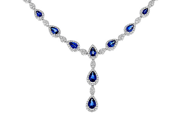C284-18139: NECKLACE 4.82 TW SAPPHIRE 7.02 TGW (17")