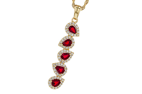 C284-18176: NECKLACE .90 TW RUBY 1.14 TGW