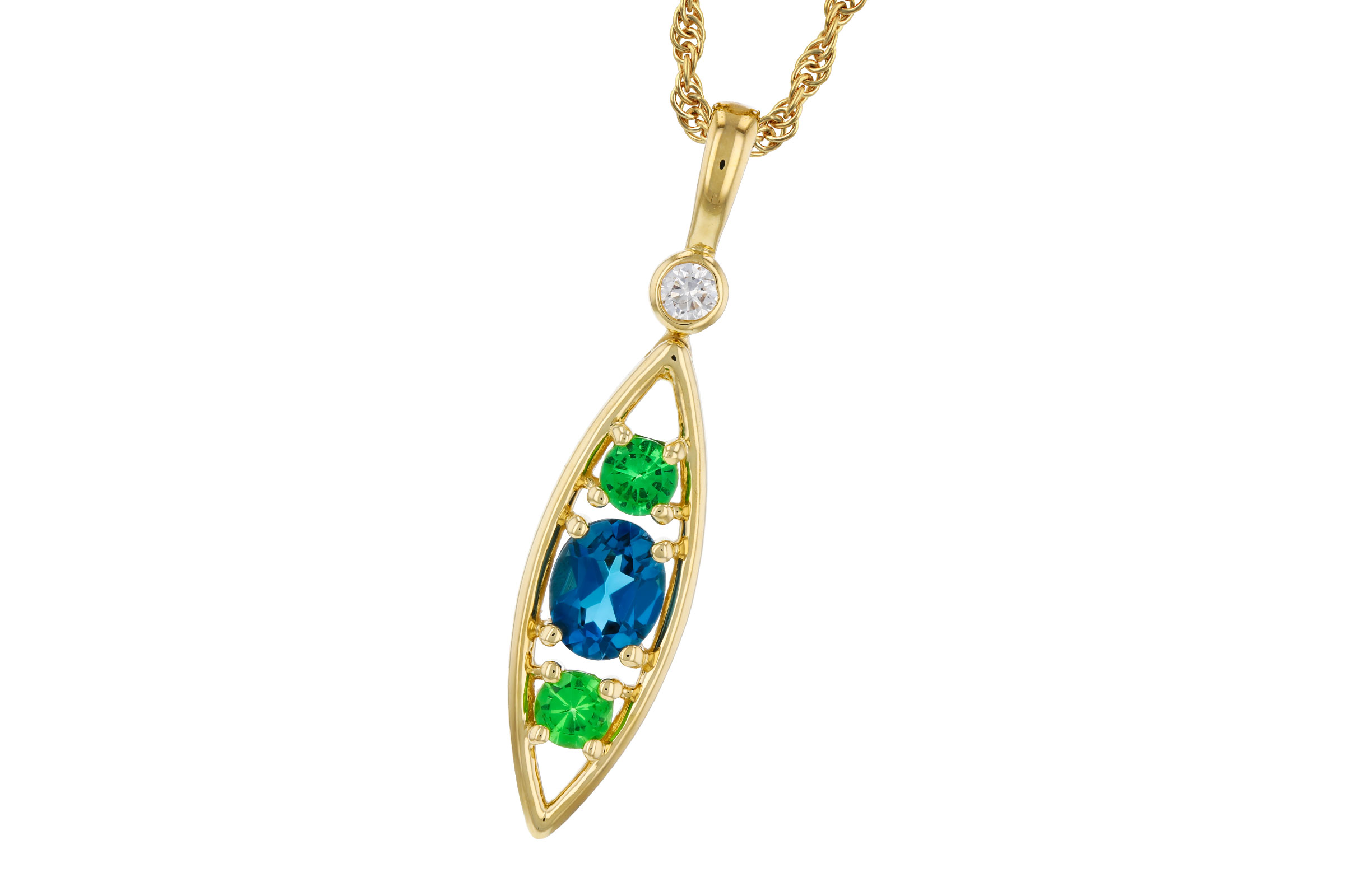 C285-02676: NECKLACE .54 SEMI-PREC (LBT & GR.GT) .58 TGW