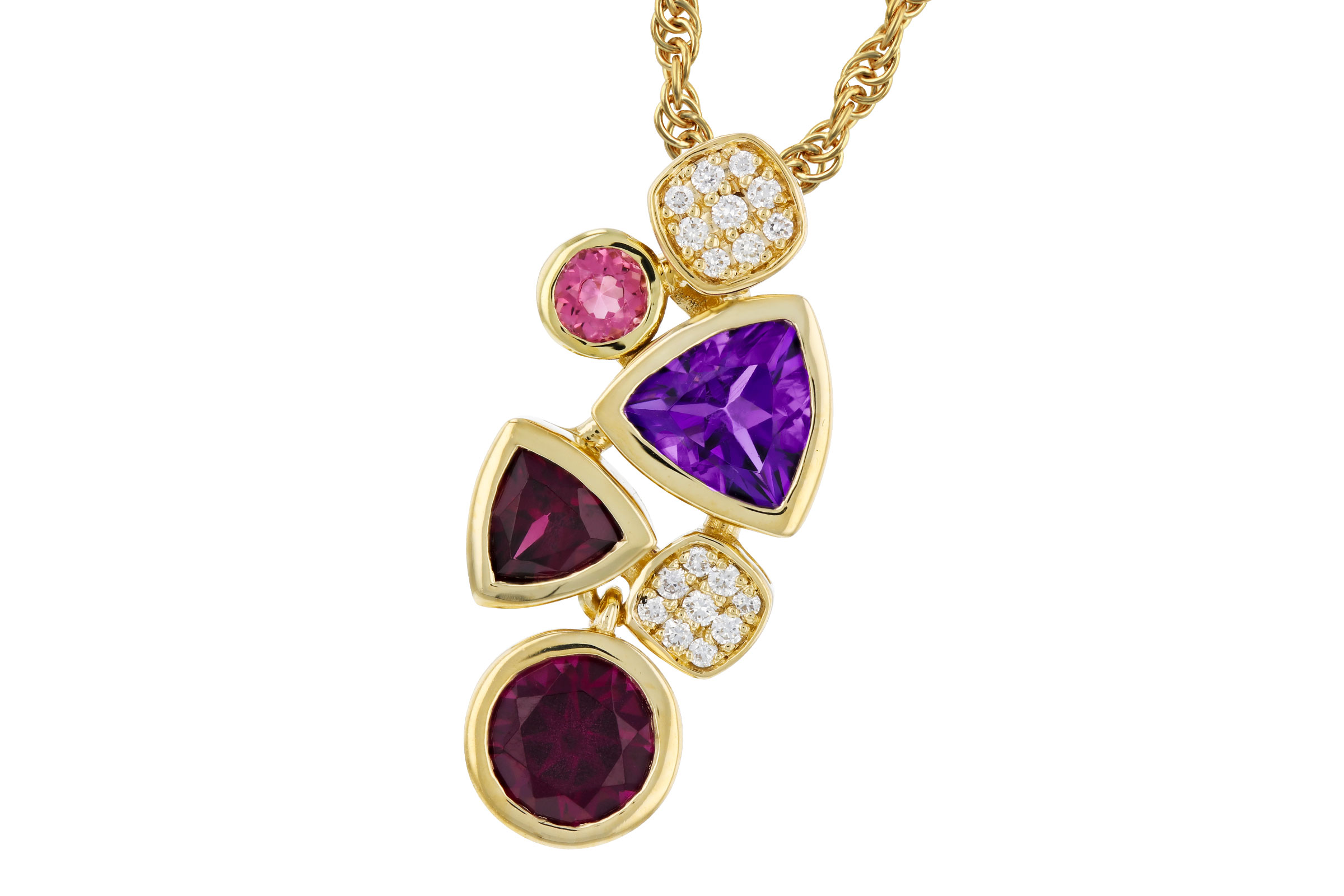 C285-02703: NECKLACE 1.34 SEMI-PREC (AM,RHO,PT) 1.40 TGW