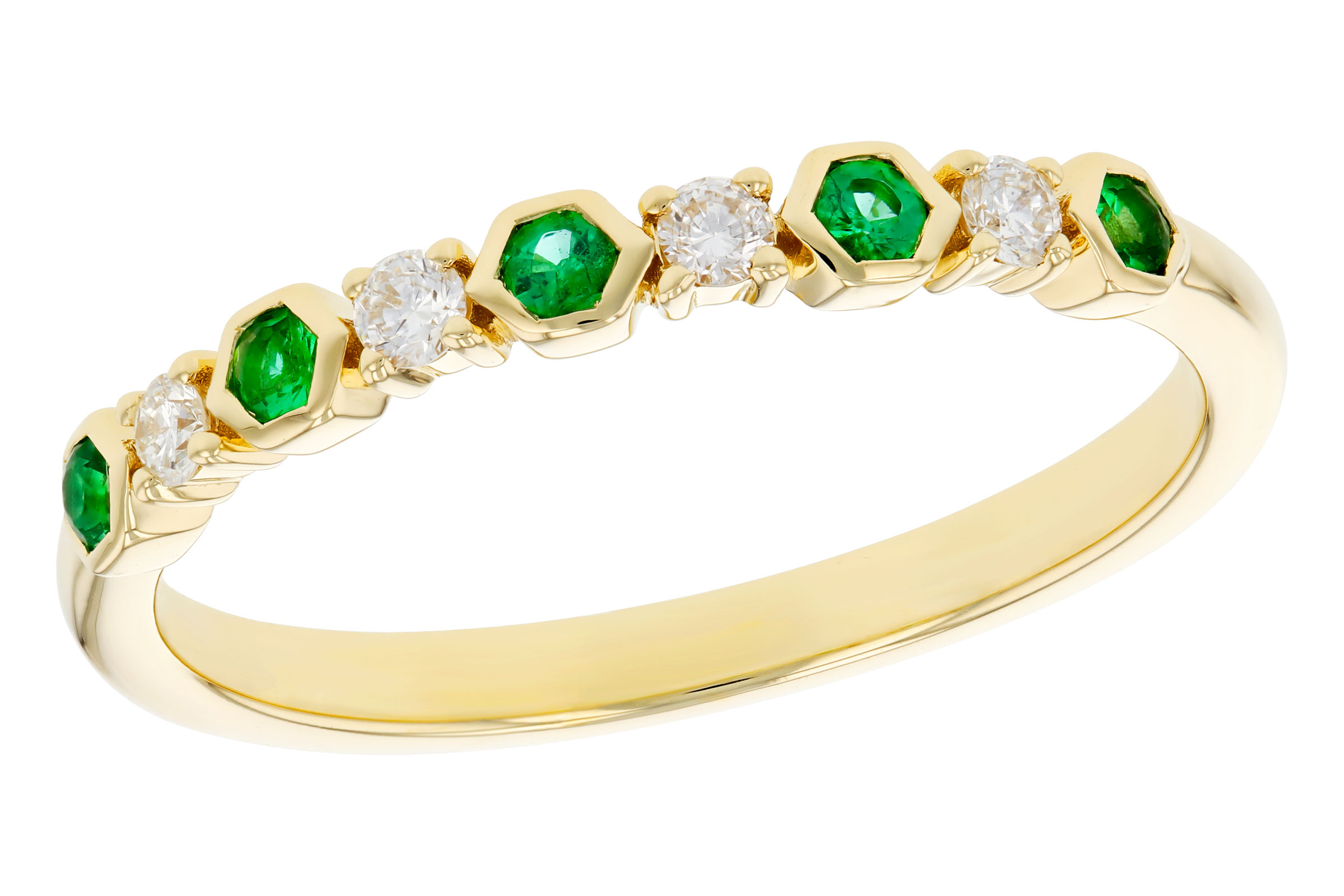 C285-03576: LDS WED RG .10 TW EMERALD .20 TGW
