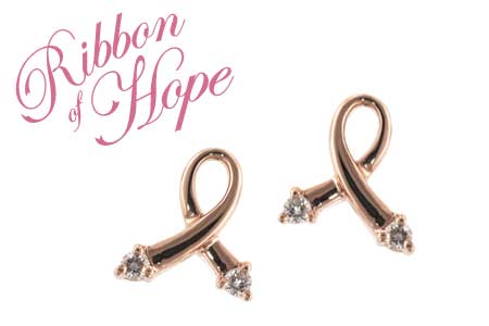 D009-63594: PINK GOLD EARRINGS .07 TW