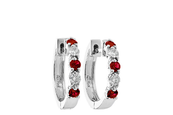 D010-49021: EARRINGS .33 RUBY .52 TGW