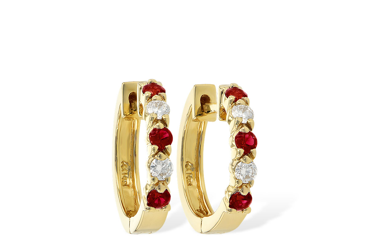 D010-49021: EARRINGS .33 RUBY .52 TGW