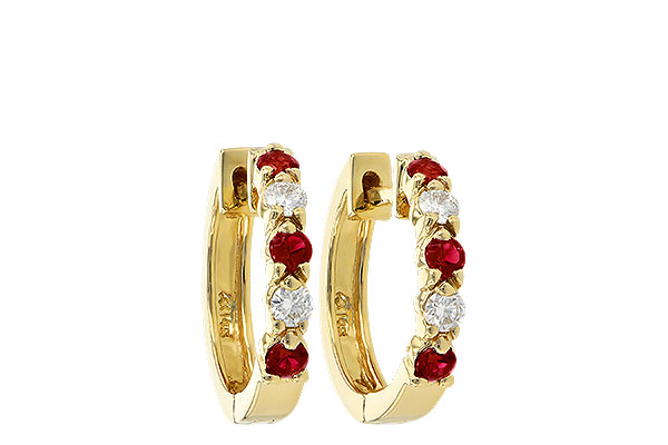 D010-49021: EARRINGS .33 RUBY .52 TGW