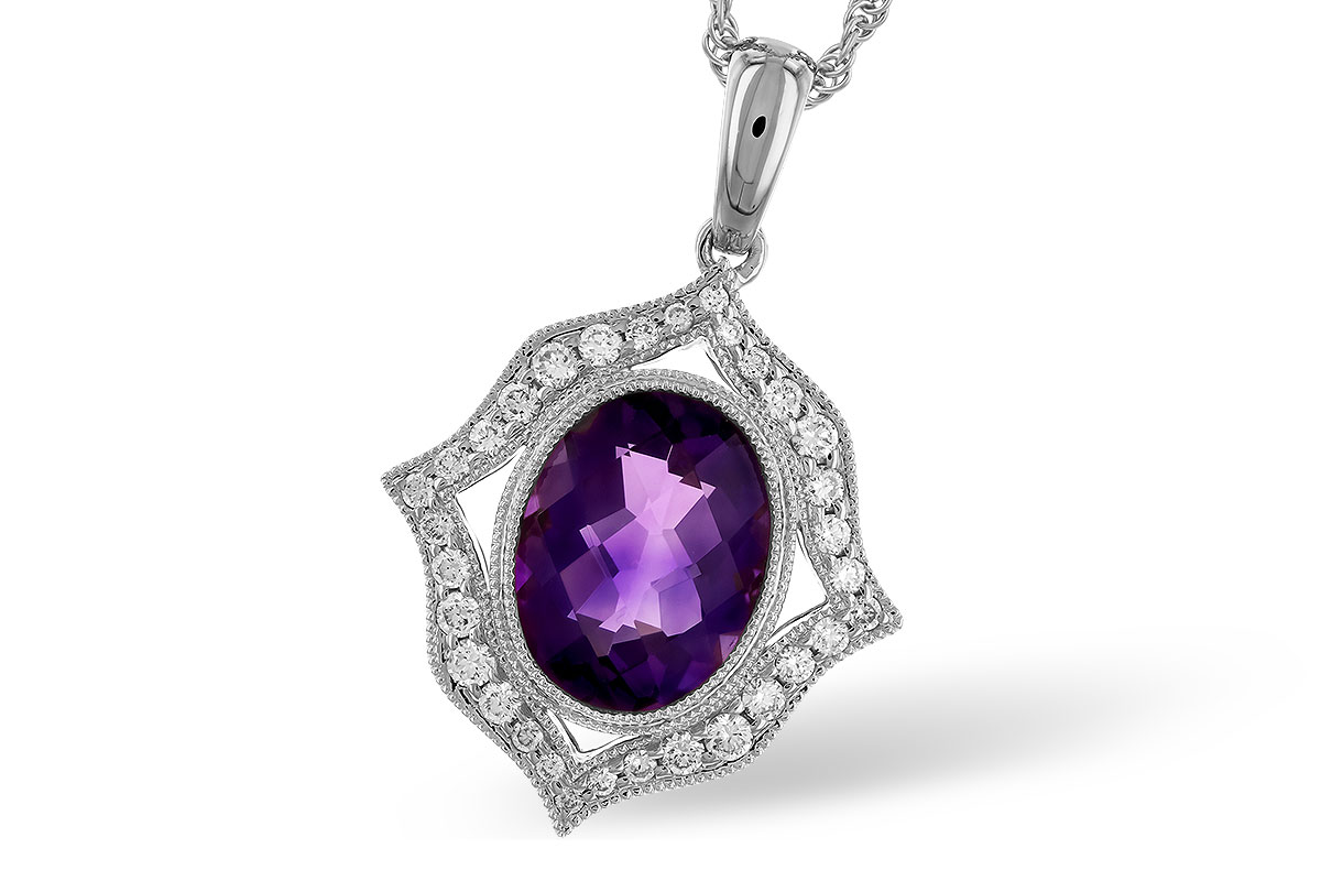D283-25430: NECKLACE 1.52 AMETHYST 1.70 TGW (9x7 MM AMY)
