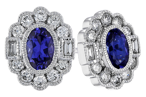 D284-10876: EARRINGS .93 TW TANZANITE 1.40 TGW