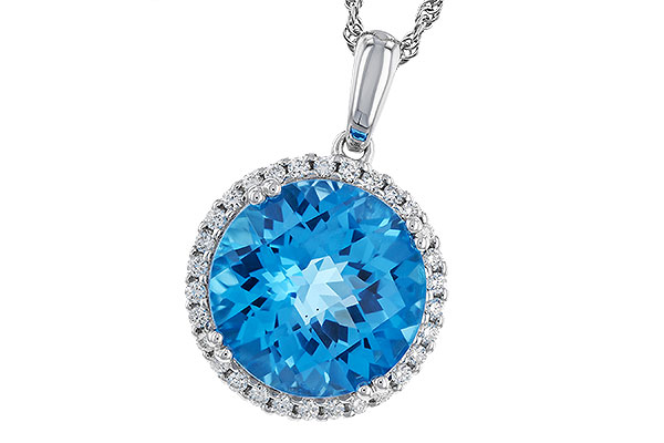 D284-12685: NECKLACE 7.20 BLUE TOPAZ 7.44 TGW (12MM RD)