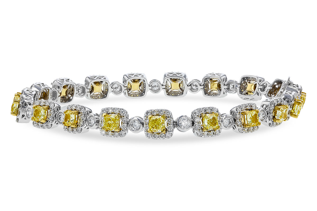D284-13594: BRACELET 4.37 FANCY YELLOW DIAS 7.12 TW (7")