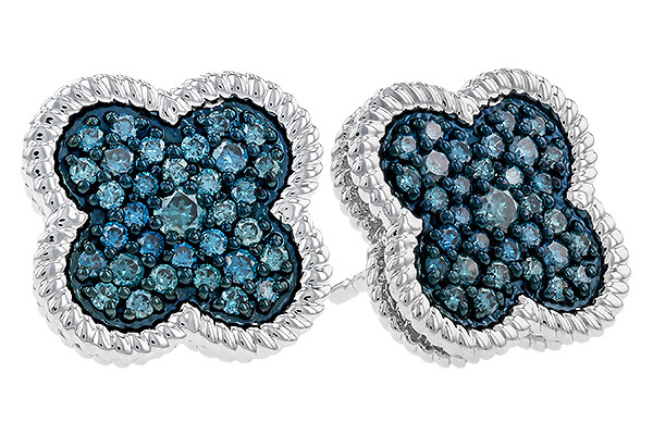 D284-14530: EARRINGS .50 TW BLUE DIAS