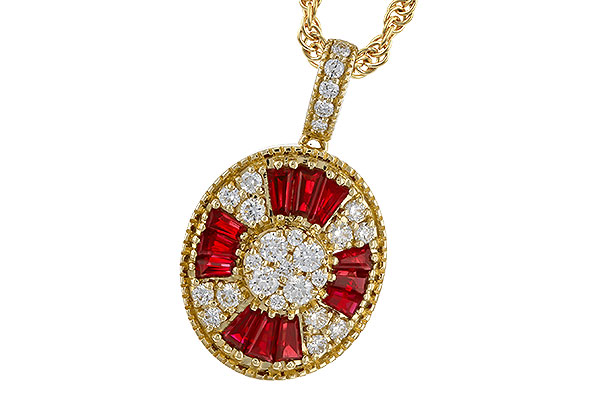 D284-16357: NECKLACE .54 TW RUBY .78 TGW