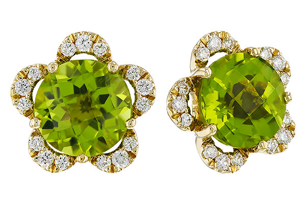 D284-18112: EARRINGS 2.93 PERIDOT 3.10 TGW (7MM RD)