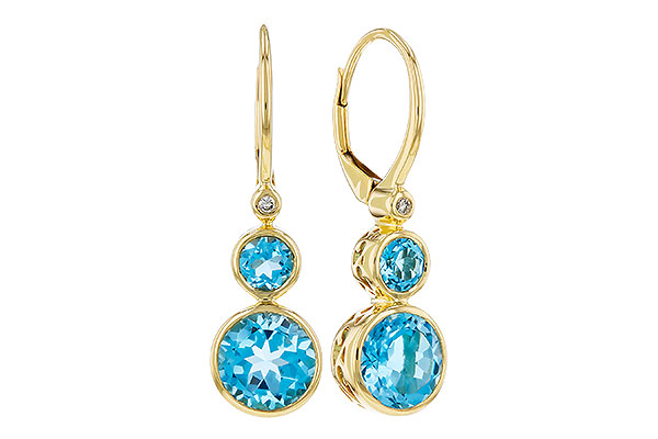 D285-00848: EARR 3.25 TW BLUE TOPAZ 3.27 TGW (4MM/7MM BT)