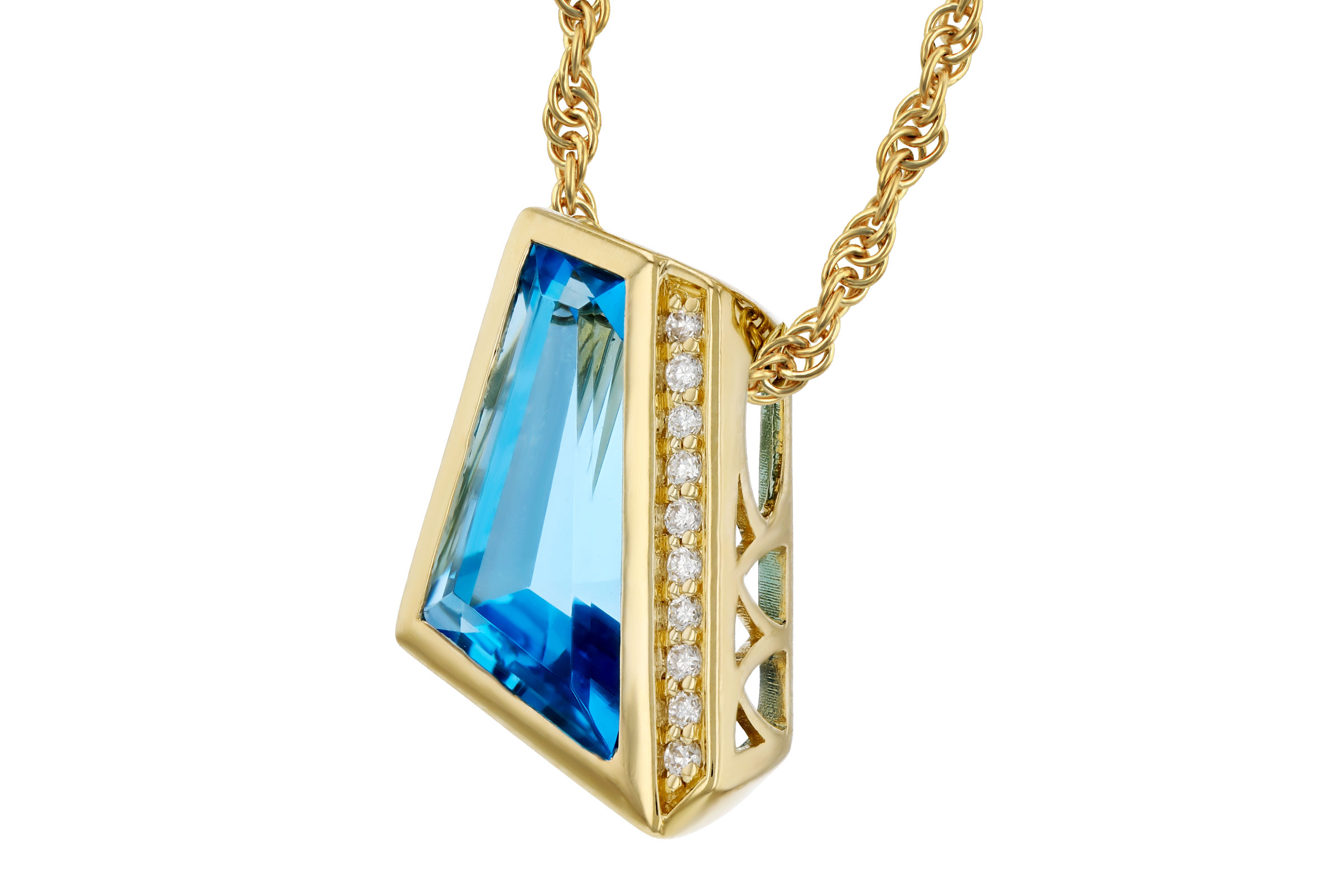 D285-02685: NECKLACE 2.42 SWISS BLUE TOPAZ 2.46 TGW