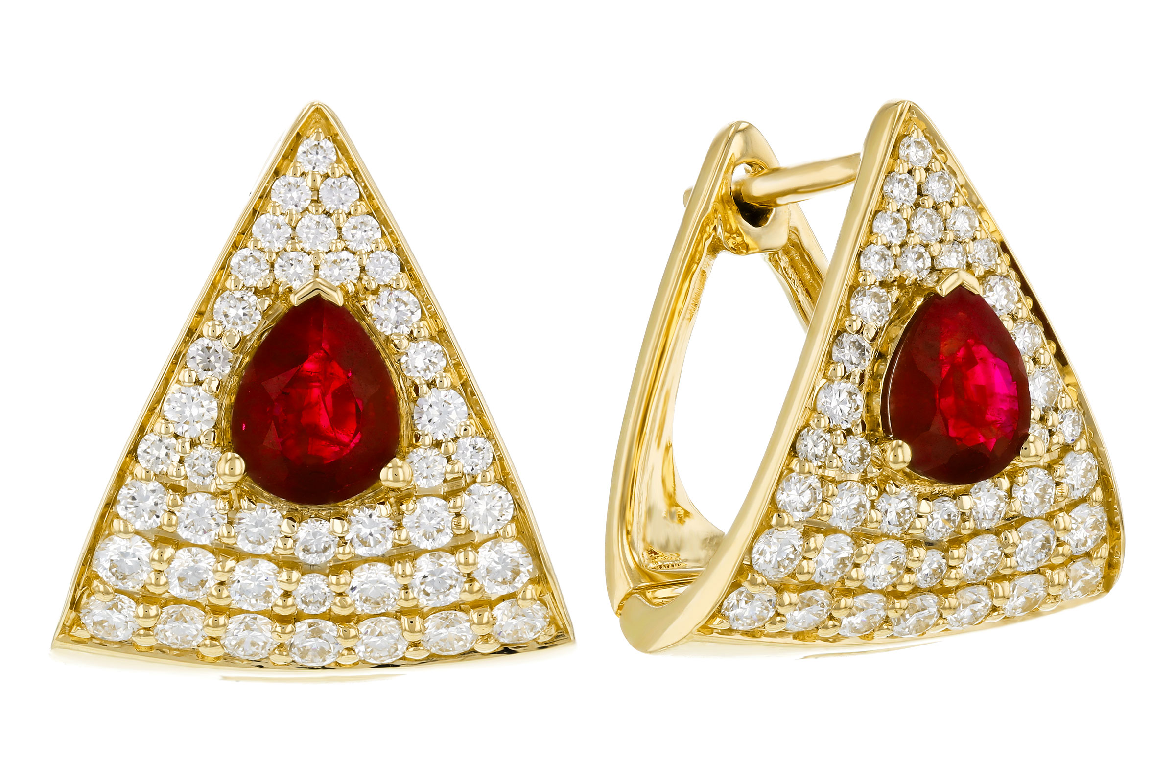 D285-02703: EARRINGS .63 TW RUBY 1.18 TGW (5x4MM RU)