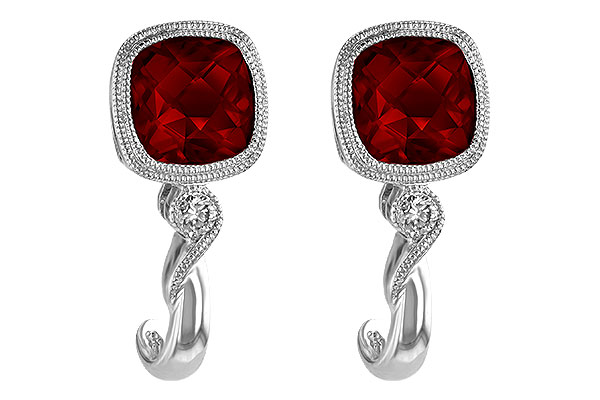 E193-26348: EARRINGS 2.36 GARNET 2.40 TGW