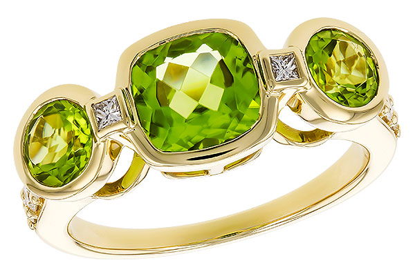 E283-24466: LDS RG 2.55 TW PERIDOT 2.80 TGW (7MM CUSHION)