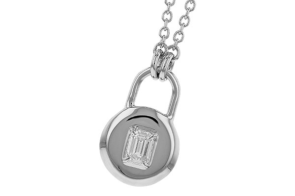 E283-25412: NECKLACE .19 EMERALD CUT (18")