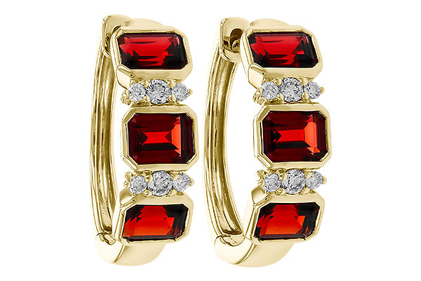 E284-11785: EARRING 1.50 TW GARNET 1.61 TGW