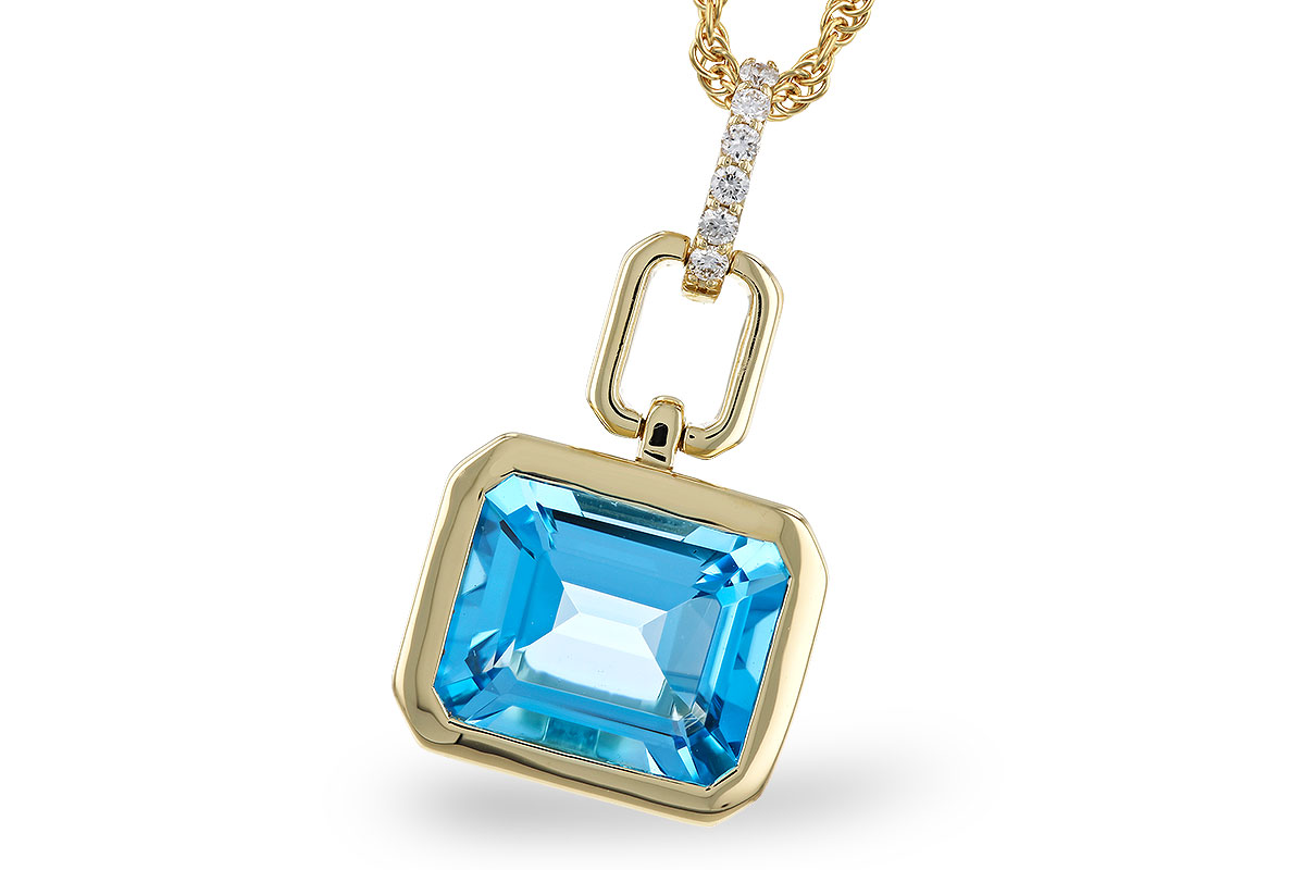 E284-13630: NECKLACE 3.26 BLUE TOPAZ 3.30 TGW (10x8MM BT)