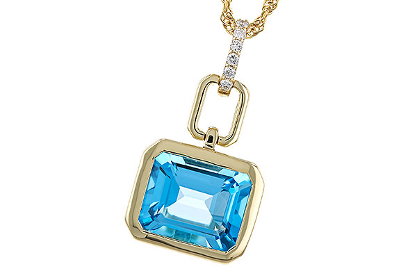 E284-13630: NECKLACE 3.26 BLUE TOPAZ 3.30 TGW (10x8MM BT)