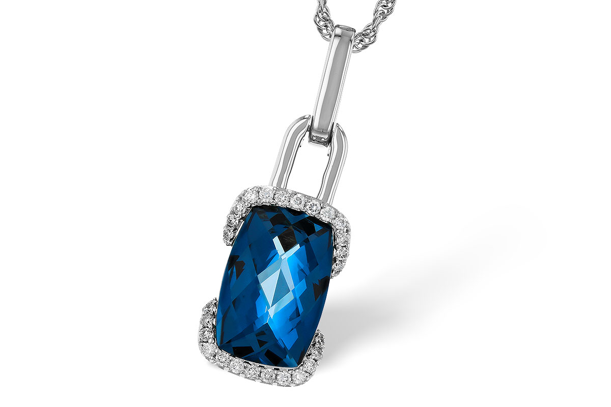 E284-18121: NECK 3.75 LONDON BLUE TOPAZ 3.90 TGW (12x8MM LBT)