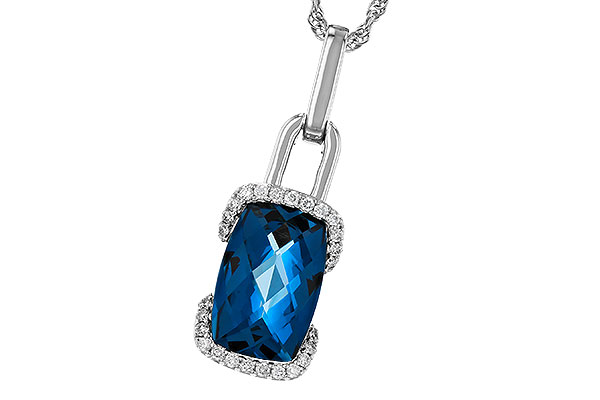 E284-18121: NECK 3.75 LONDON BLUE TOPAZ 3.90 TGW (12x8MM LBT)