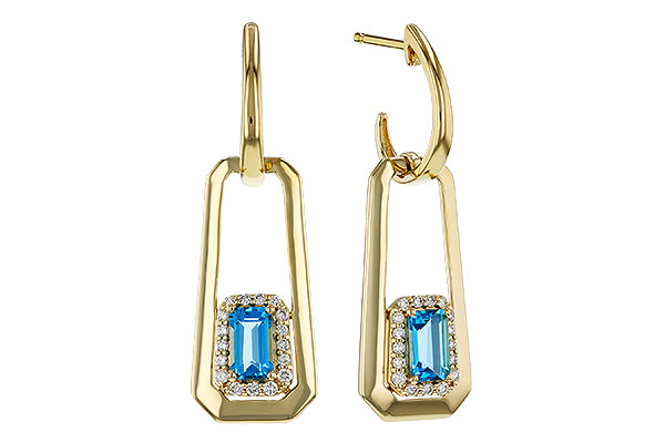 E284-18148: EARRING .66 TW BLUE TOPAZ .80 TGW (5x3MM BT)