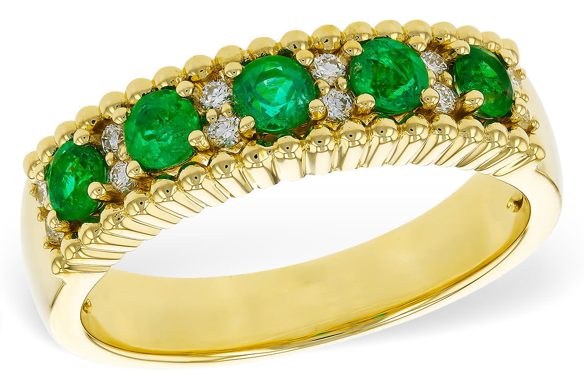 E284-18166: LDS WED RG .48 TW EMERALD .60 TGW