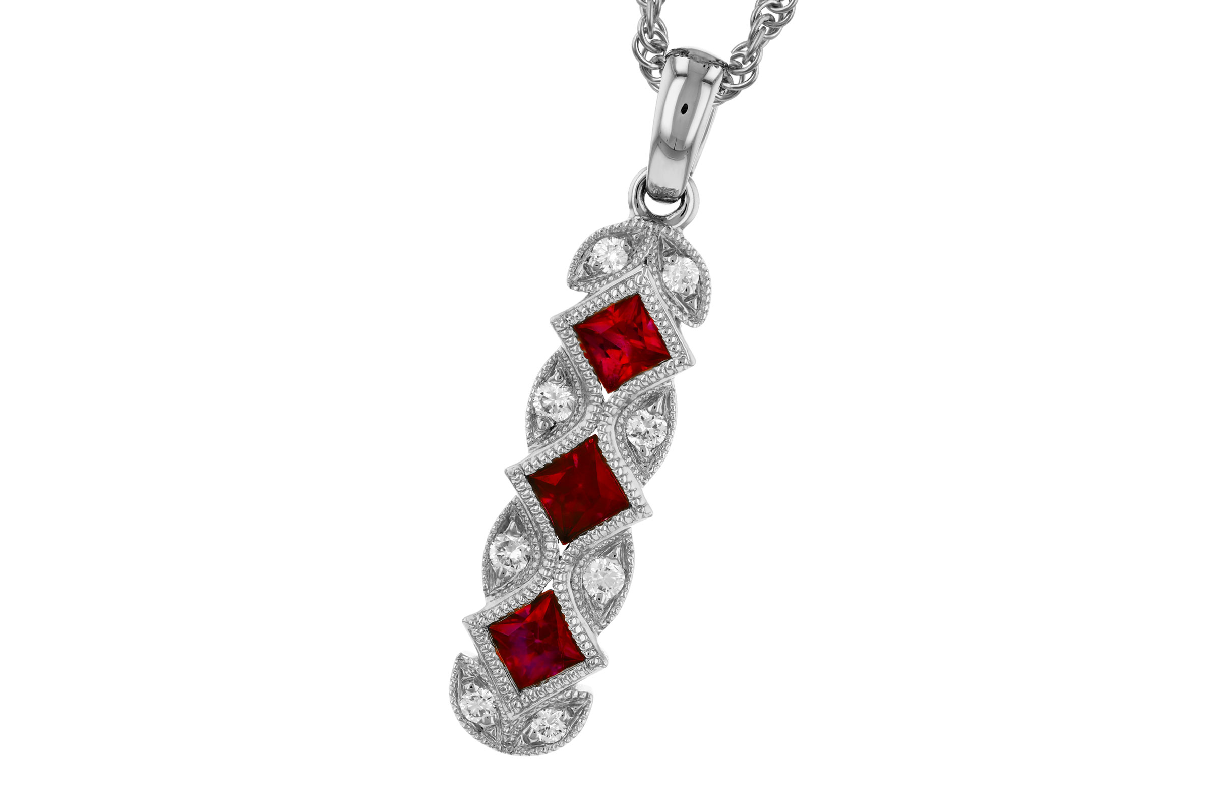 E285-01766: NECKLACE .55 TW RUBY .64 TGW
