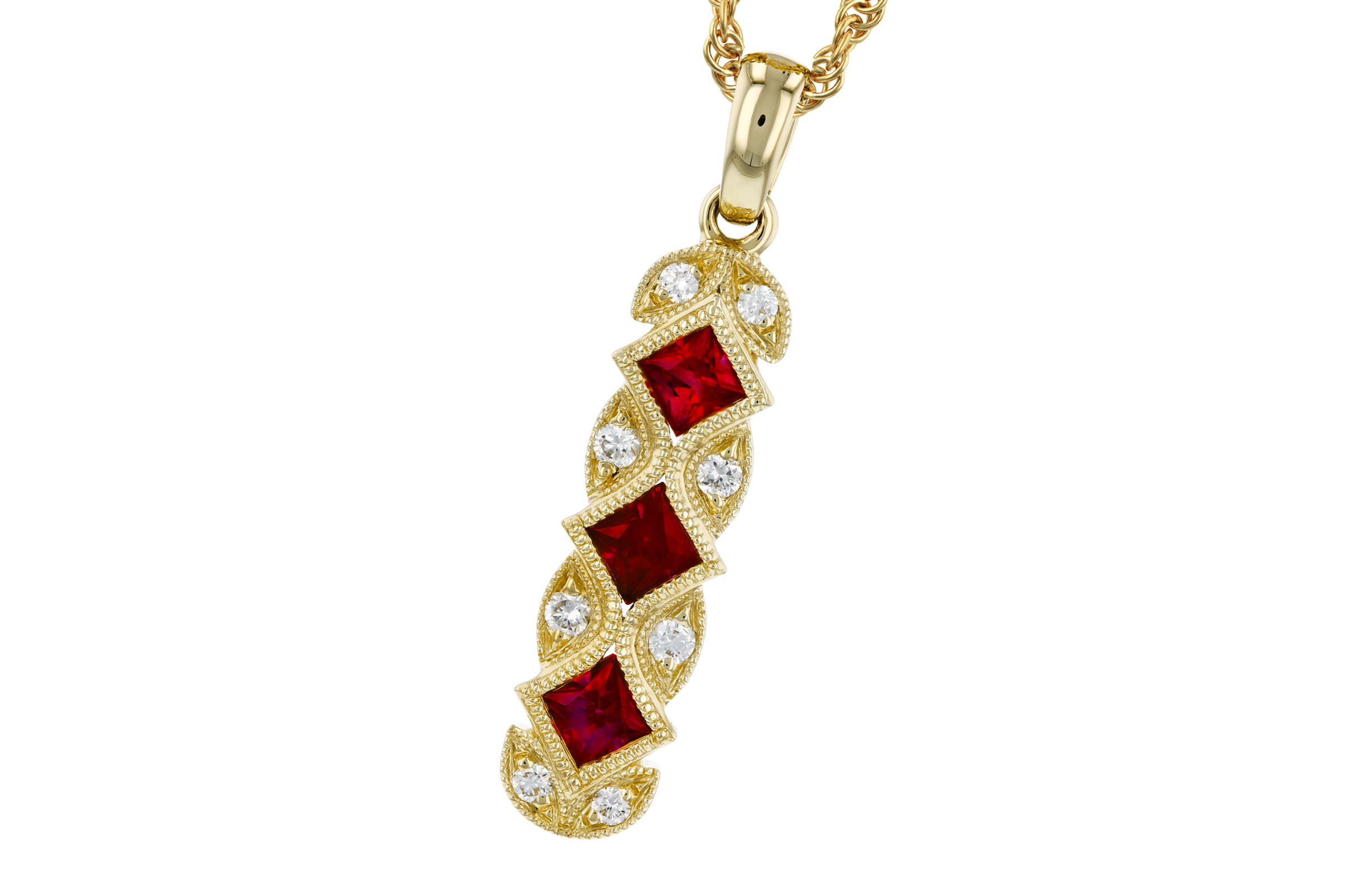 E285-01766: NECKLACE .55 TW RUBY .64 TGW