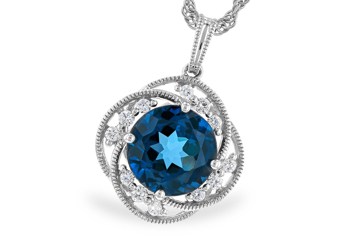 F283-21794: NECK 2.90 LONDON BLUE TOPAZ 3.05 TGW (9MM LBT)