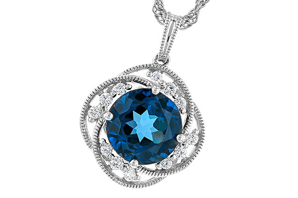 F283-21794: NECK 2.90 LONDON BLUE TOPAZ 3.05 TGW (9MM LBT)