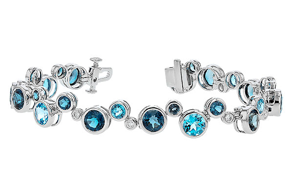 F283-23557: BRACELET 15.65 TW BLUE TOPAZ 15.95 TGW