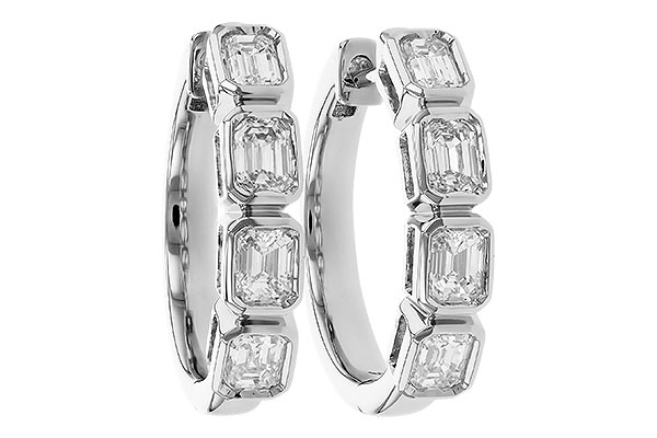 F283-24457: EARRINGS 1.10 TW EMERALD CUTS