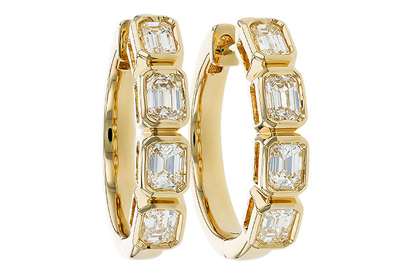 F283-24457: EARRINGS 1.10 TW EMERALD CUTS