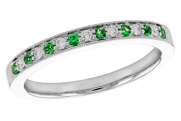 F283-27266: LDS WED RG .07 EMERALD .16 TGW
