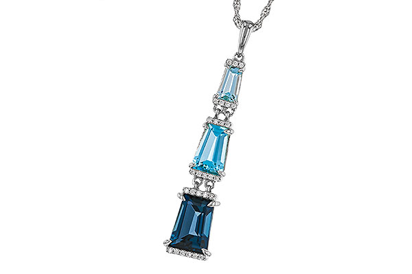 F284-13575: NECKLACE 2.60 TW BLUE TOPAZ 2.65 TGW