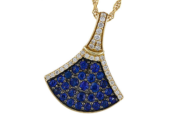 F284-13630: NECKLACE .71 TW SAPPHIRE .85 TGW