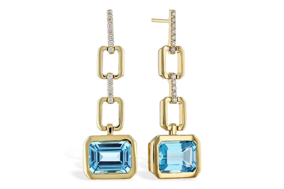 F284-14466: EARRINGS 3.20 BLUE TOPAZ 3.32 TGW (8x6MM BT)