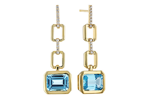 F284-14466: EARRINGS 3.20 BLUE TOPAZ 3.32 TGW (8x6MM BT)